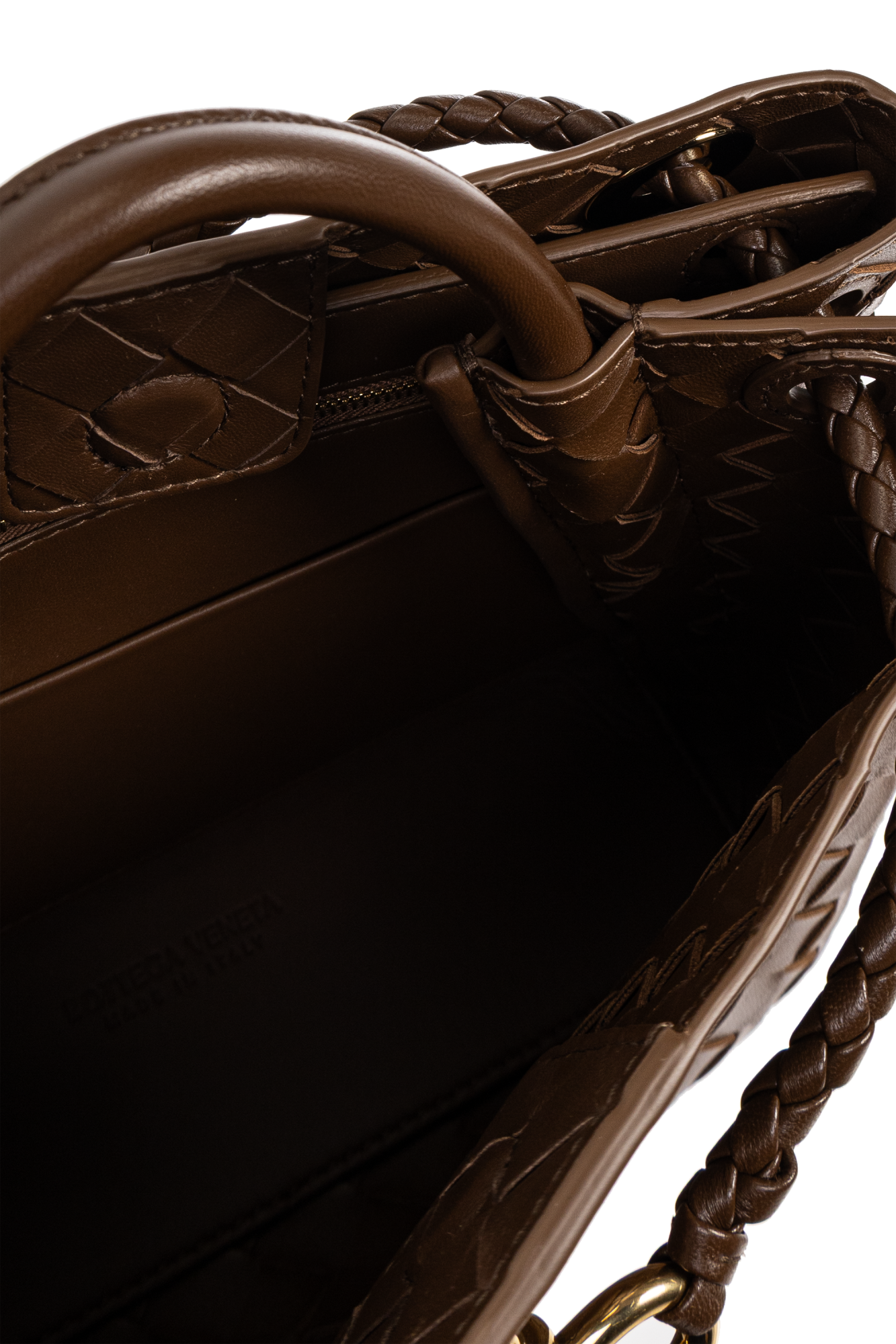 ポンチョです！！BOTTEGA VENETA ボディバッグ ダークブラウン Baby Veneta leather top-handle bag in brown - Bottega Veneta